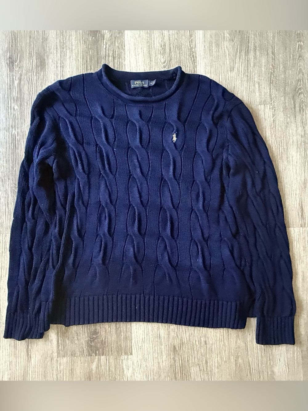 Polo Ralph Lauren Women’s Navy Chunky Cable Knit Sweater M
